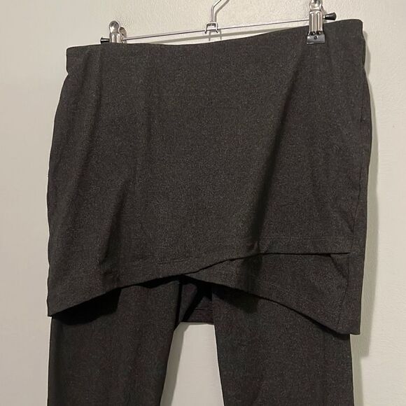 Cabi Women's Charcoal Heather Skirted Pull-On Stretchy Ankle Leggings - Picture 1 of 7